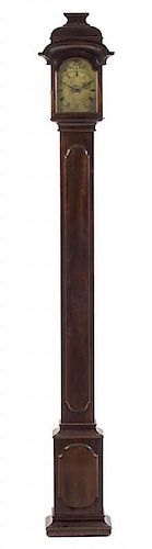 * An English Mahogany Grandmother's Clock Height 83 inches.