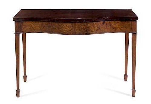 A George III Mahogany Console Table Height 33 x width 50 x depth 26 inches.