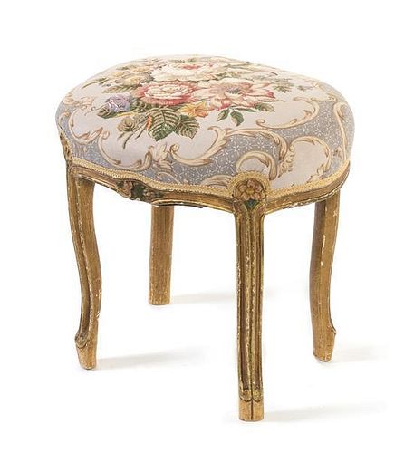 A Victorian Giltwood Stool Height 19 1/4 inches.