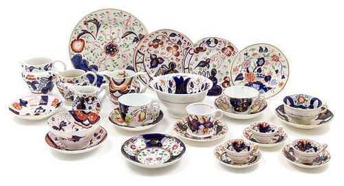 A Collection of English Imari Porcelain Table Articles Diameter of first 9 7/8 inches.
