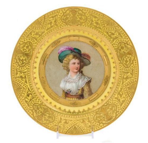* A Dresden Porcelain Cabinet Plate Diameter 9 5/8 inches.