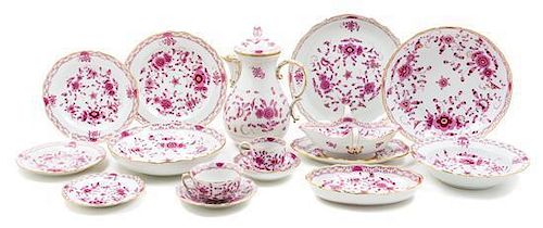 A Meissen Porcelain Dinner Service Length of oval serving platter 18 1/4 inches.