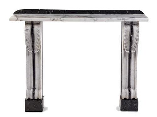 A Continental Marble Console Table Height 38 1/8 x width 52 x depth 10 1/4 inches.