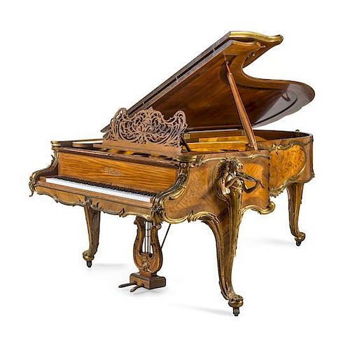 * A C. Bechstein Gilt Bronze Mounted Marquetry Grand Piano Height 41 x width 73 x length 100 inches.