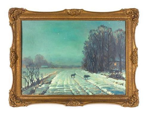 Wiktor Korecki, (Polish, 1890-1980), Winter Landscape