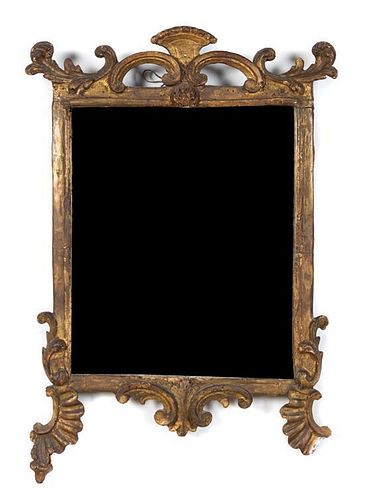 * A Continental Giltwood Mirror Height 28 x width 43 x depth 23 inches.
