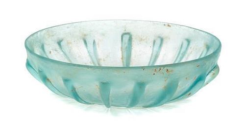 * A Ribbed Glass Serving Bowl Diameter of first 6 1/8 inches.