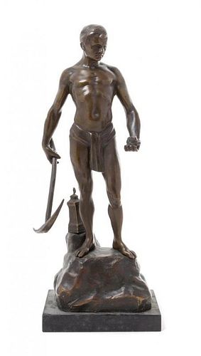 * A Continental Bronze Figure Height 13 1/2 inches.