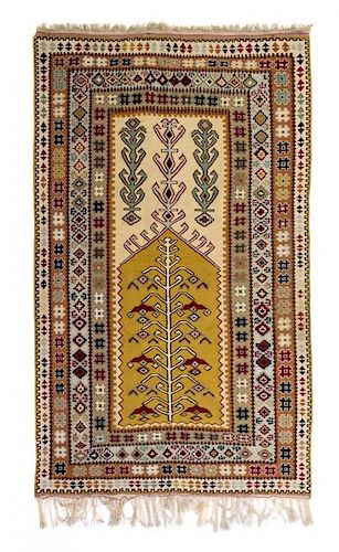 A Northwest Persian Flatweave Prayer Rug 5 feet 7 inches x 3 feet 5 inches.