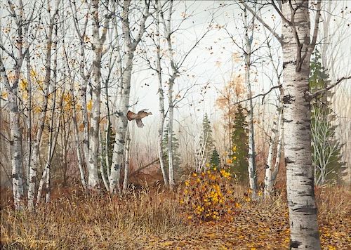 David A. Hagerbaumer (1921-2014) Pine Country - Ruffed Grouse