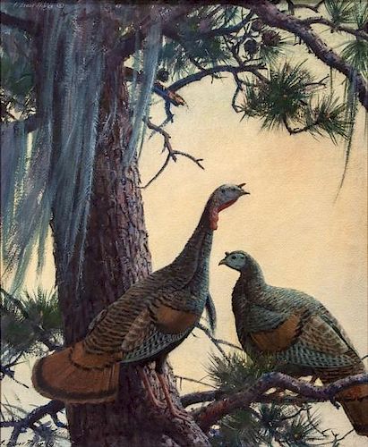 Aiden Lassell Ripley (1896-1969) Gobbler and Hen Turkey