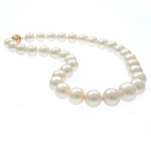 South Sea Cultured Pearl, Diamond, 14k Necklace