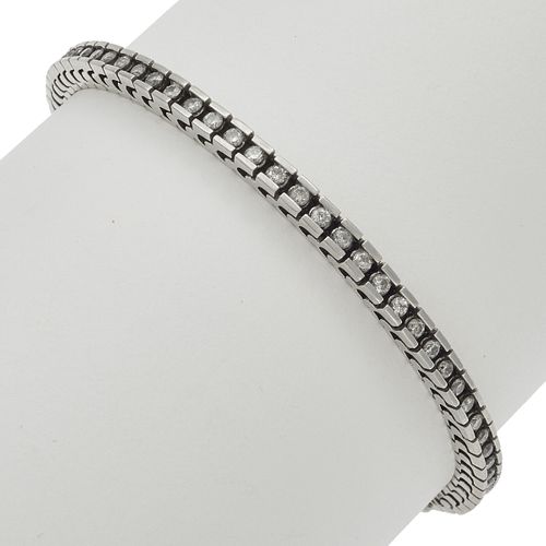 Diamond, 14k White Gold Line Bracelet