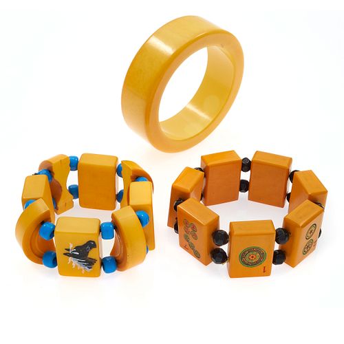 Collection of Three Bakelite Bracelets