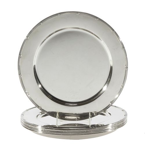 Set of Eight Sterling Charger Plates