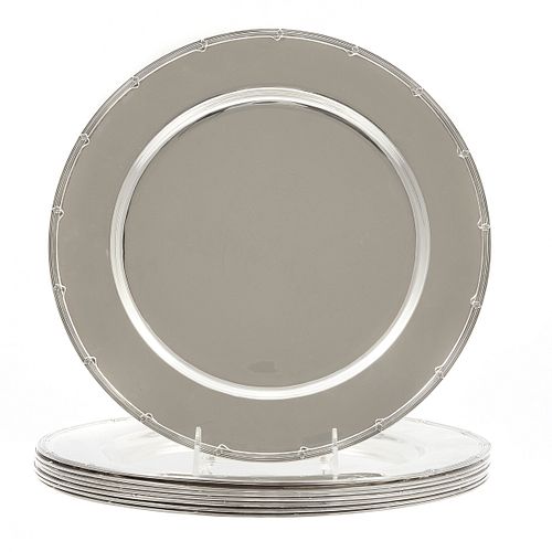 Set of Eight Sterling Charger Plates