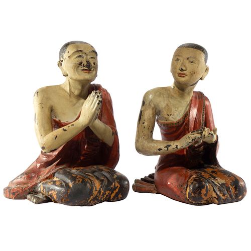 Two Figures of Thai Monks