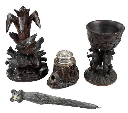 Three Black Forest Carved Objects