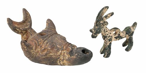 Two Ancient Animal Form Art Objects