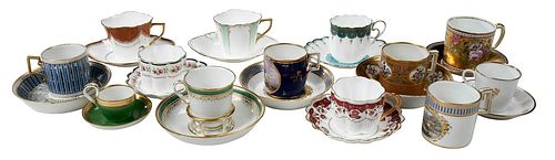 13 Continental and Japanese Tea Cups and Saucers