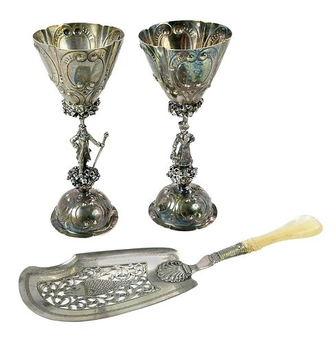 Three Continental Silver Table Items