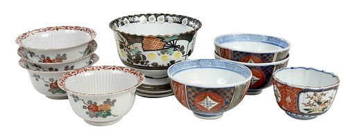 Nine Assorted Imari Bowls