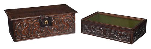 Two British Carved Bible Boxes
