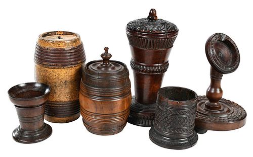 Collection of Eight Georgian Treen Objects 