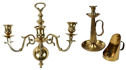 Three Assorted Early Brass Objects