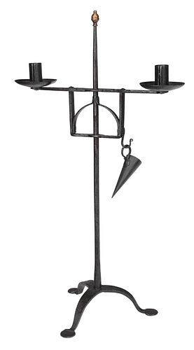 Handwrought Iron Candle Holders with Snuffer