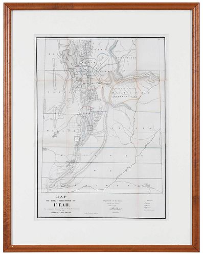 Framed Map of the Territory of Utah
