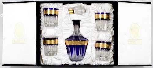 FABERGE WHISKEY GLASS AND DECANTER SET 5 PCS.