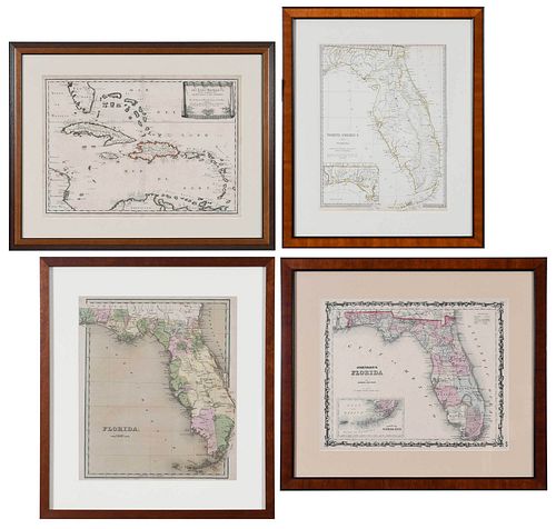 Four Maps of Florida and The Caribbean