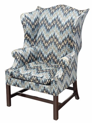 Federal Style Mahogany Flame Stitch Upholstered Chair