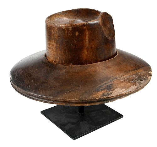 Turned Wood Hat Manufacturing Form