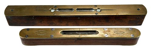 Two British Wood and Brass Levels