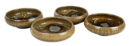 Four Mark Hewitt Salt Glazed Bowls