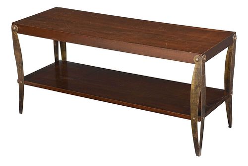 An Art Deco Mahogany and Brass Mounted Two Tier Coffee Table