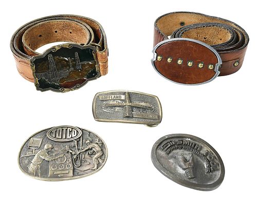 Two Belts and Three Additional Buckles 