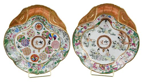 Pair of Chinese Export Armorial Serving Dishes