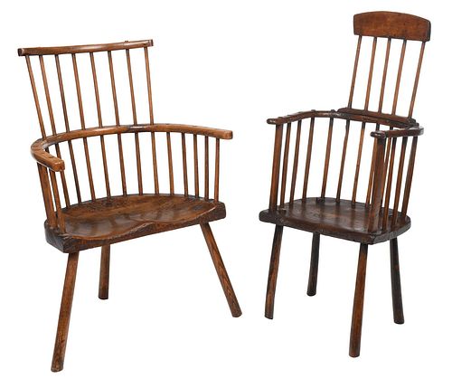 Two Early British Windsor Armchairs