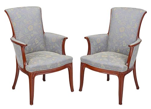 Pair of Anthony Selmersheim Attributed Arm Chairs
