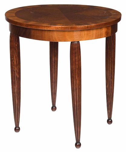 French Art Deco Figured Circular Low Table