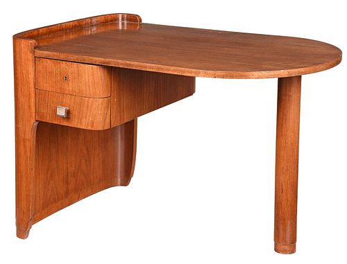 Jacques Adnet Attributed French Art Deco Partner's Desk