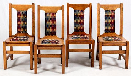 MISSION OAK SIDE CHAIRS 4 PIECES