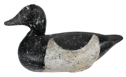 Louis Hahn Carved and Painted Bluebill Duck Decoy