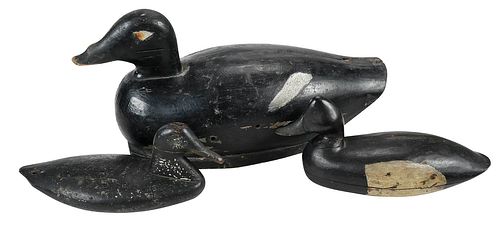 Group of Three American Carved and Painted Duck Decoys