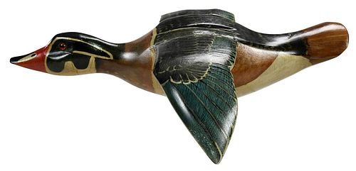 Polychrome Wood Duck Wall Mount