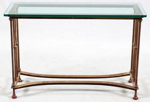 GLASS TOP METAL CONSOLE TABLE