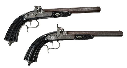 Cased Pair of Mantons Dueling Pistols